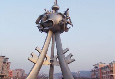 广场不锈钢抽象鼎雕塑