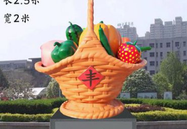 企业玻璃钢果篮雕塑
