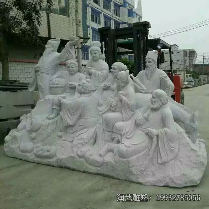 石雕八仙人物雕塑 石雕八仙人物雕塑