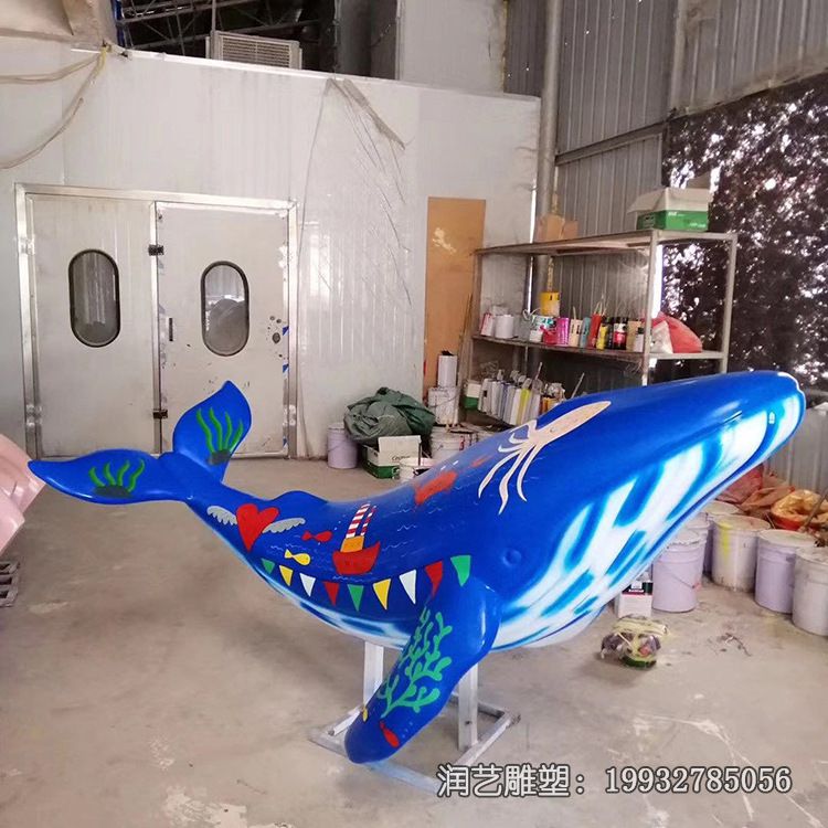 公园玻璃钢鲸鱼动物雕塑 公园玻璃钢鲸鱼动物雕塑