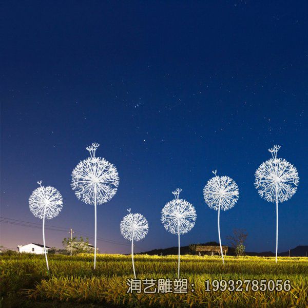 草坪不锈钢蒲公英景观雕塑 草坪不锈钢蒲公英景观雕塑