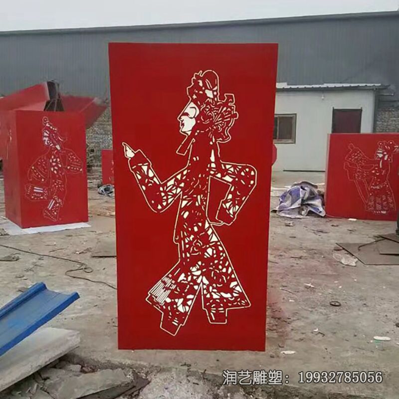 不锈钢广场皮影戏景观雕塑 不锈钢广场皮影戏景观雕塑