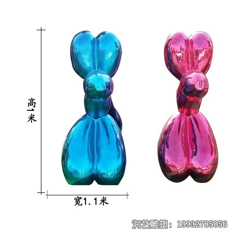 抽象不锈钢狗动物雕塑 抽象不锈钢狗动物雕塑