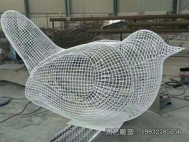 不锈钢广场镂空鸟雕塑 不锈钢广场镂空鸟雕塑