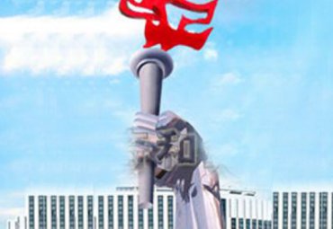 企业不锈钢火炬景观雕塑
