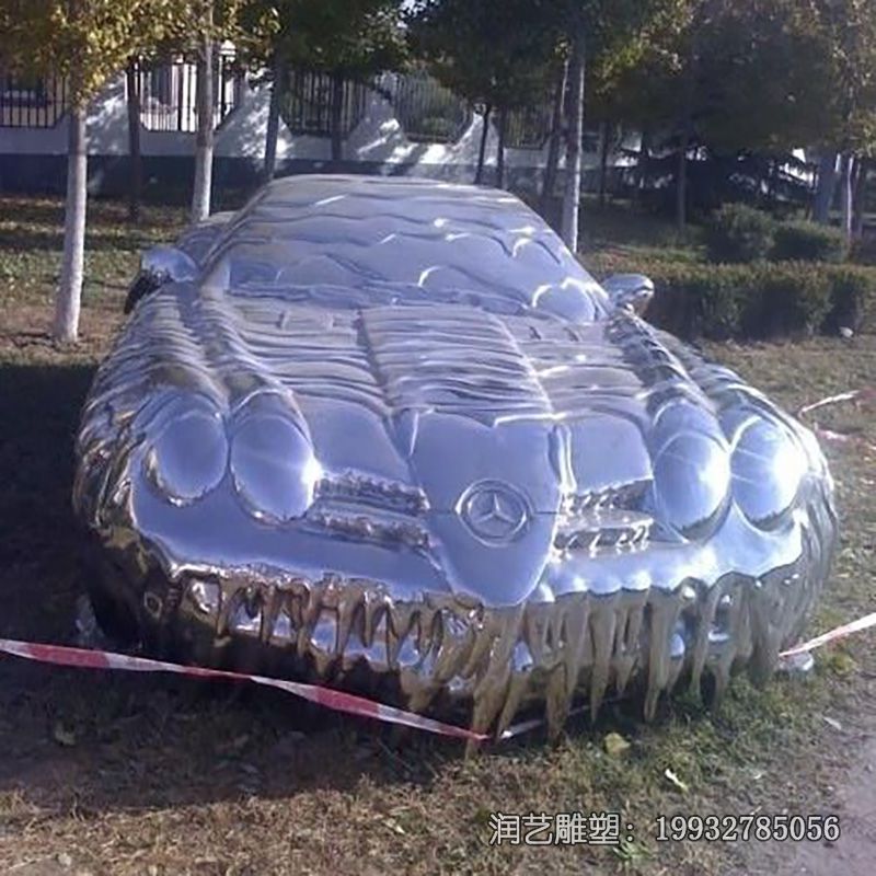 不锈钢公园车景观雕塑 不锈钢公园车景观雕塑