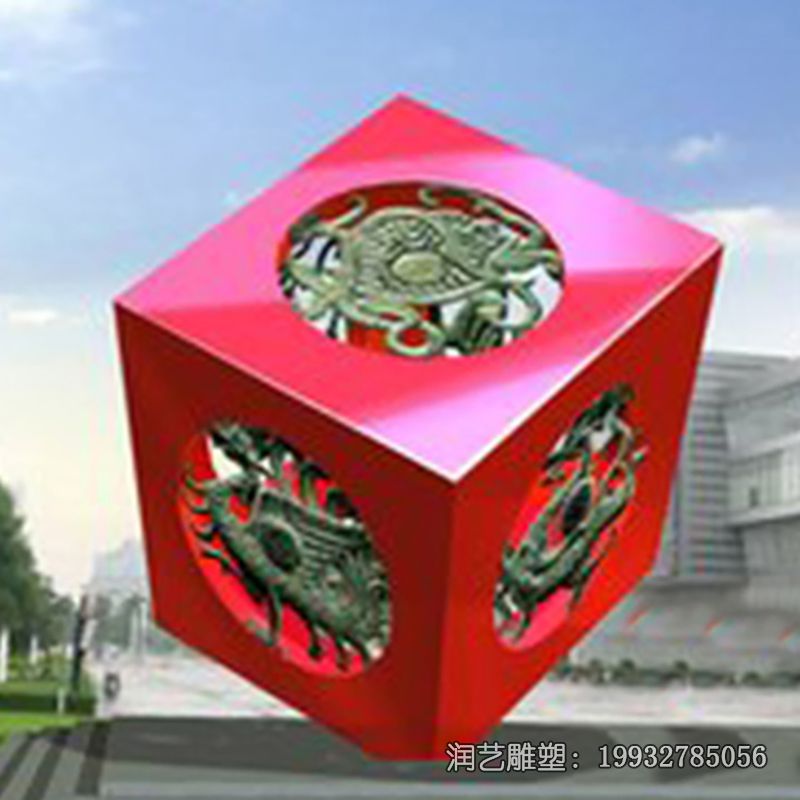 企业不锈钢魔方景观雕塑 企业不锈钢魔方景观雕塑