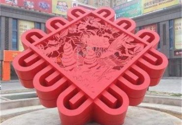 景观不锈钢城市中国结雕塑