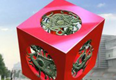 企业不锈钢魔方景观雕塑