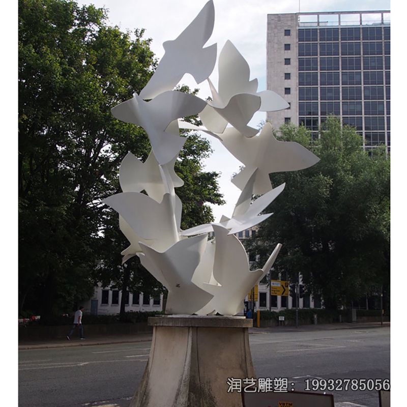 企业不锈钢抽象鸽子雕塑 企业不锈钢抽象鸽子雕塑
