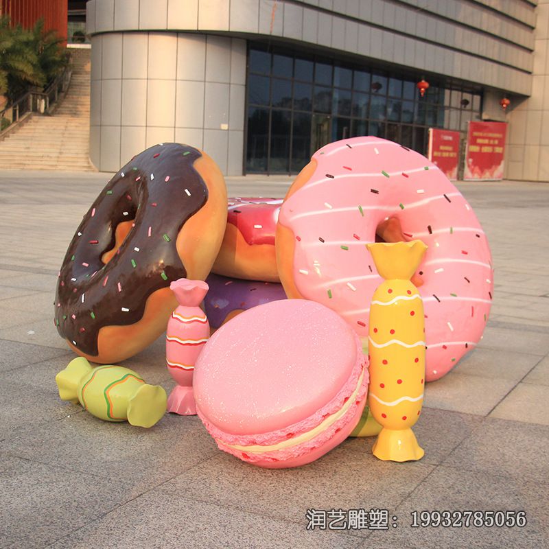 玻璃钢城市甜甜圈景观雕塑 玻璃钢城市甜甜圈景观雕塑