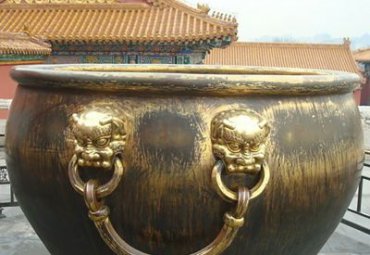 铜雕水缸景观雕塑