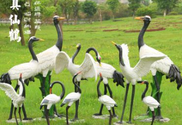 仿真玻璃钢仙鹤雕塑