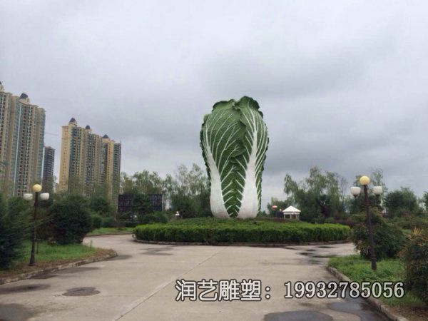 小区玻璃钢白菜景观雕塑 小区玻璃钢白菜景观雕塑
