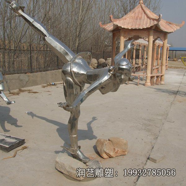 城市不锈钢抽象滑冰雕塑 城市不锈钢抽象滑冰雕塑