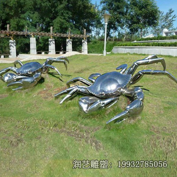 不锈钢园林螃蟹动物雕塑 不锈钢园林螃蟹动物雕塑