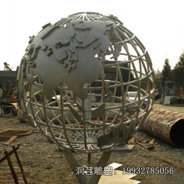 城市景观不锈钢地球仪雕塑 城市景观不锈钢地球仪雕塑