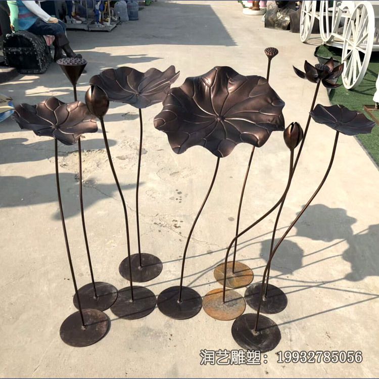 荷花铜雕景观雕塑 荷花铜雕景观雕塑