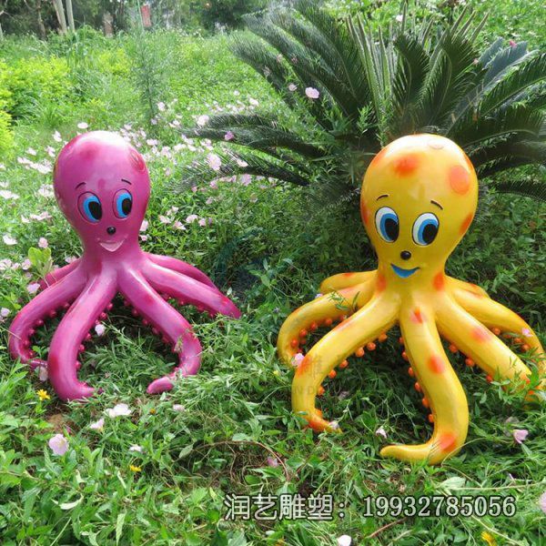 草坪玻璃钢章鱼动物雕塑 草坪玻璃钢章鱼动物雕塑