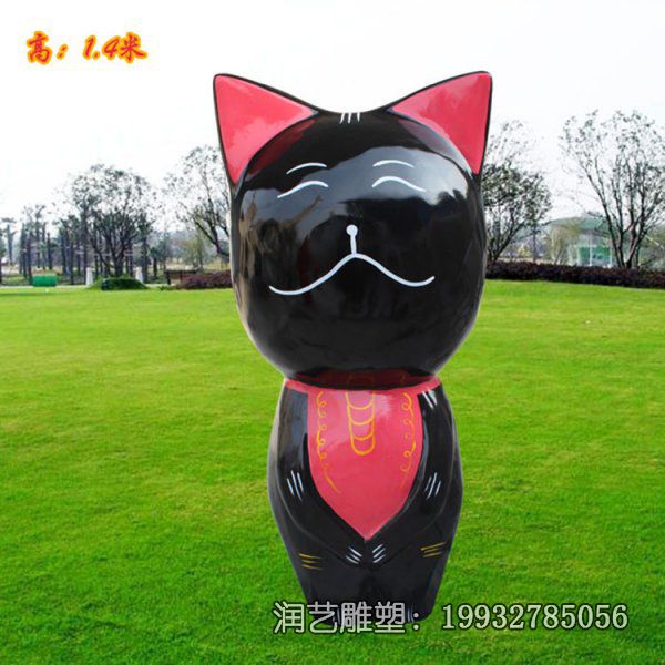 玻璃钢草坪猫雕塑 玻璃钢草坪猫雕塑