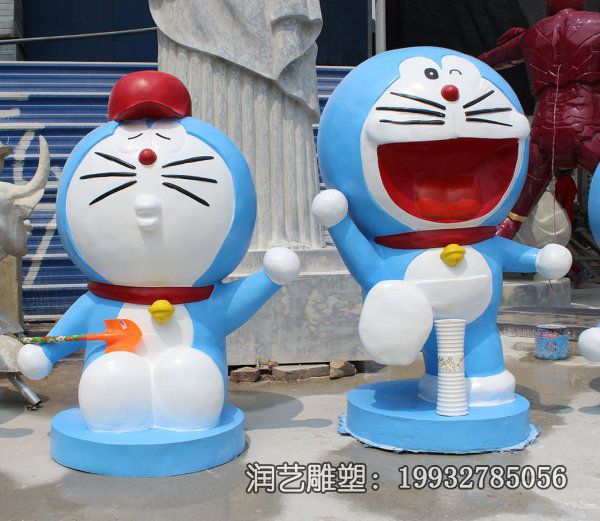 城市玻璃钢卡通哆啦A梦雕塑 城市玻璃钢卡通哆啦A梦雕塑