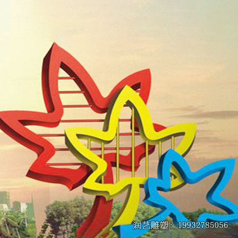抽象不锈钢树叶景观雕塑 抽象不锈钢树叶景观雕塑