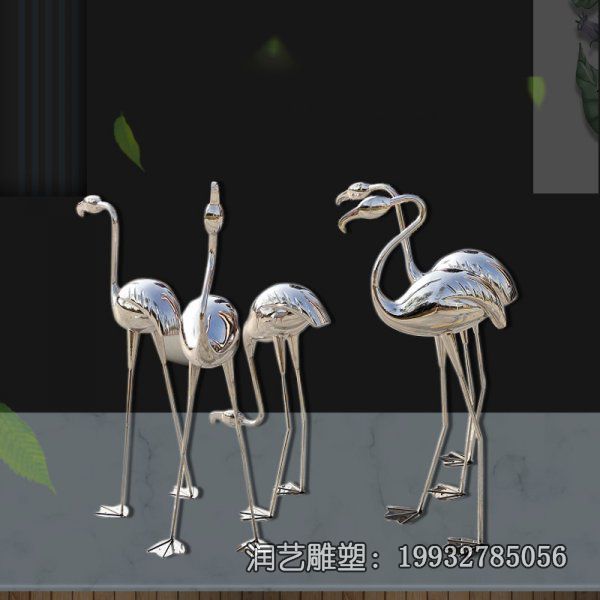 景区不锈钢火烈鸟雕塑 景区不锈钢火烈鸟雕塑