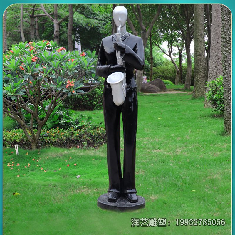 草坪玻璃钢音乐人雕塑 草坪玻璃钢音乐人雕塑