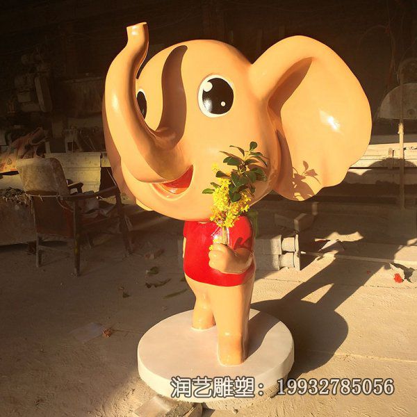 玻璃钢卡通大象雕塑 玻璃钢卡通大象雕塑