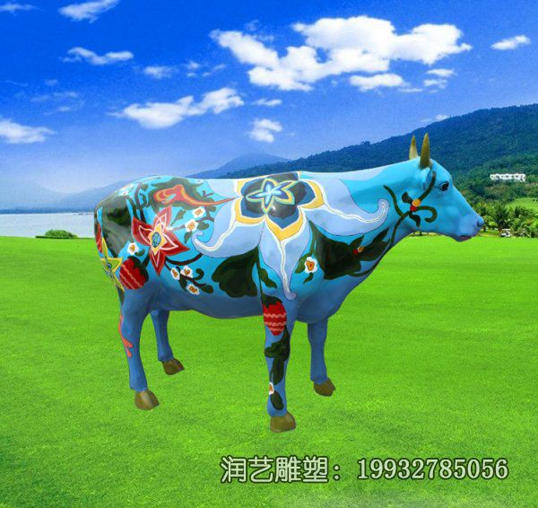 酒店玻璃钢牛雕塑 酒店玻璃钢牛雕塑