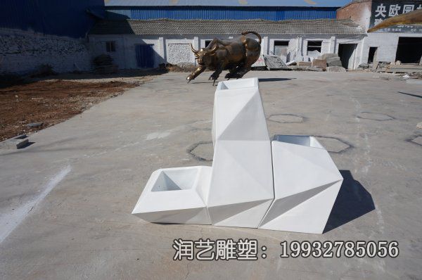 企业玻璃钢花瓶景观雕塑 企业玻璃钢花瓶景观雕塑