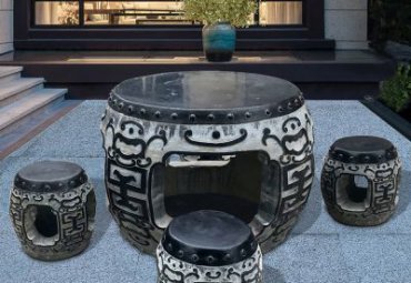 石雕公园桌凳雕塑
