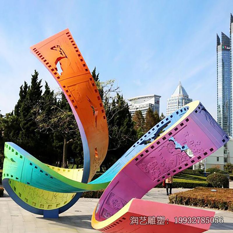 广场不锈钢胶卷景观雕塑 广场不锈钢胶卷景观雕塑