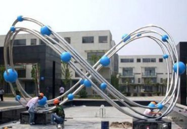 校园不锈钢原子球景观雕塑