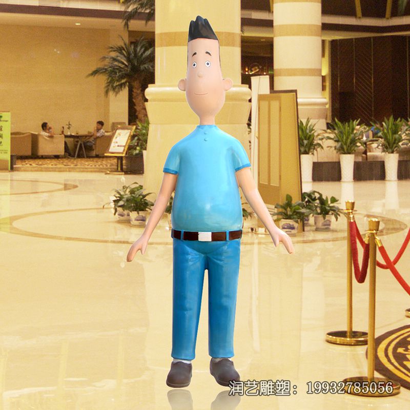 商场玻璃钢小头爸爸卡通雕塑 商场玻璃钢小头爸爸卡通雕塑