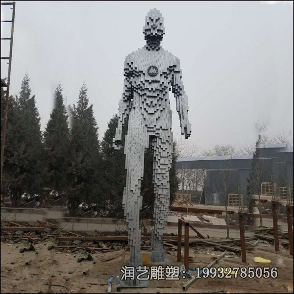 抽象不锈钢小区人物雕塑 抽象不锈钢小区人物雕塑