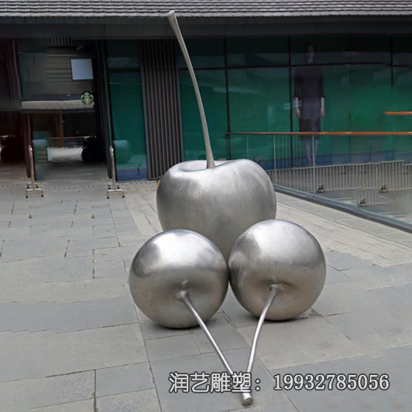 广场不锈钢苹果景观雕塑 广场不锈钢苹果景观雕塑