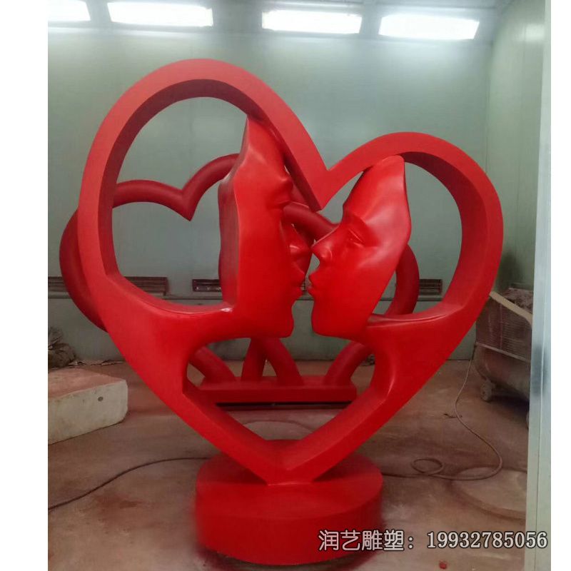 公园不锈钢景观心形雕塑 公园不锈钢景观心形雕塑