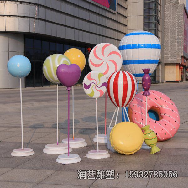 商业街玻璃钢甜甜圈雕塑 商业街玻璃钢甜甜圈雕塑