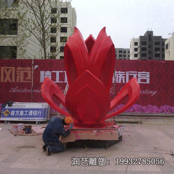 小区不锈钢花景观雕塑 小区不锈钢花景观雕塑