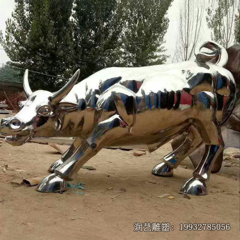 企业不锈钢牛雕塑 企业不锈钢牛雕塑