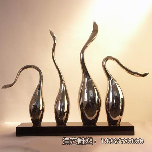 不锈钢抽象动物天鹅雕塑 不锈钢抽象动物天鹅雕塑