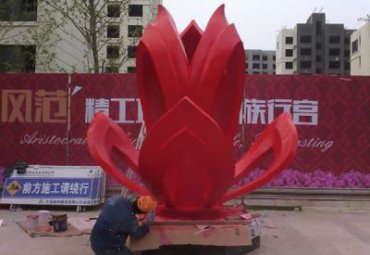 小区不锈钢花景观雕塑