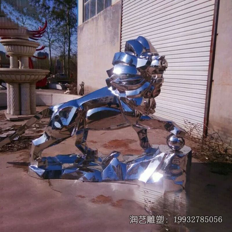 动物不锈钢狮子雕塑 动物不锈钢狮子雕塑
