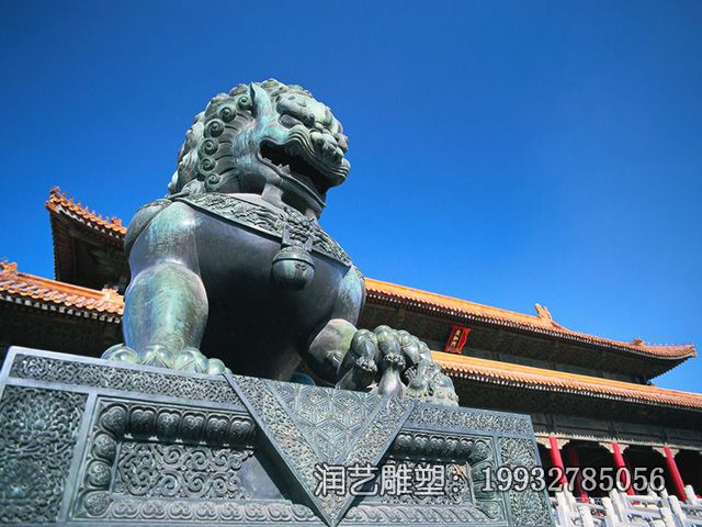 铜雕门口狮子雕塑 铜雕门口狮子雕塑