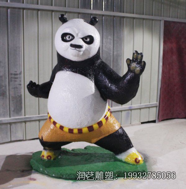 城市玻璃钢功夫熊猫卡通雕塑 城市玻璃钢功夫熊猫卡通雕塑