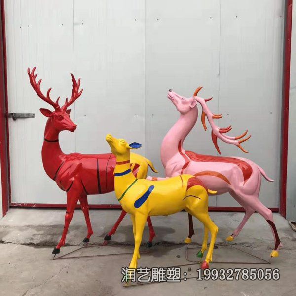 景区玻璃钢鹿雕塑 景区玻璃钢鹿雕塑