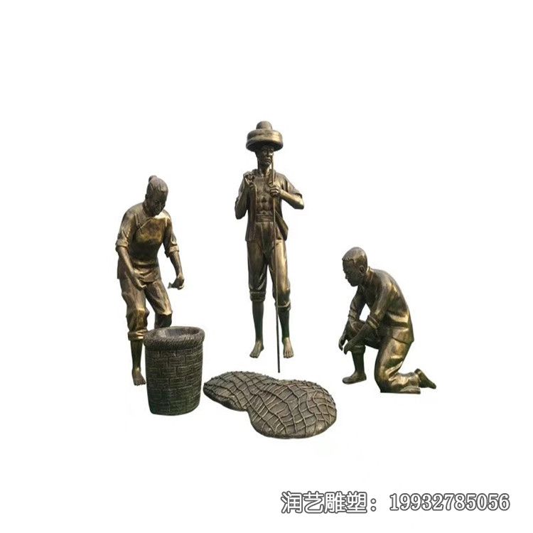 鱼文化人物铜雕雕塑 鱼文化人物铜雕雕塑