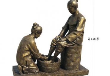 孝顺人物公园铜雕雕塑