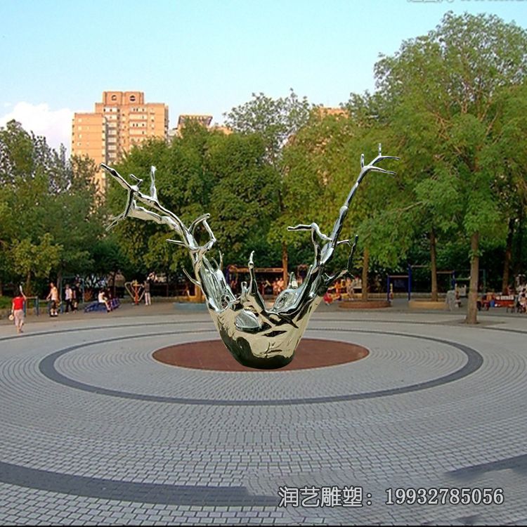 街道不锈钢水花景观雕塑 街道不锈钢水花景观雕塑